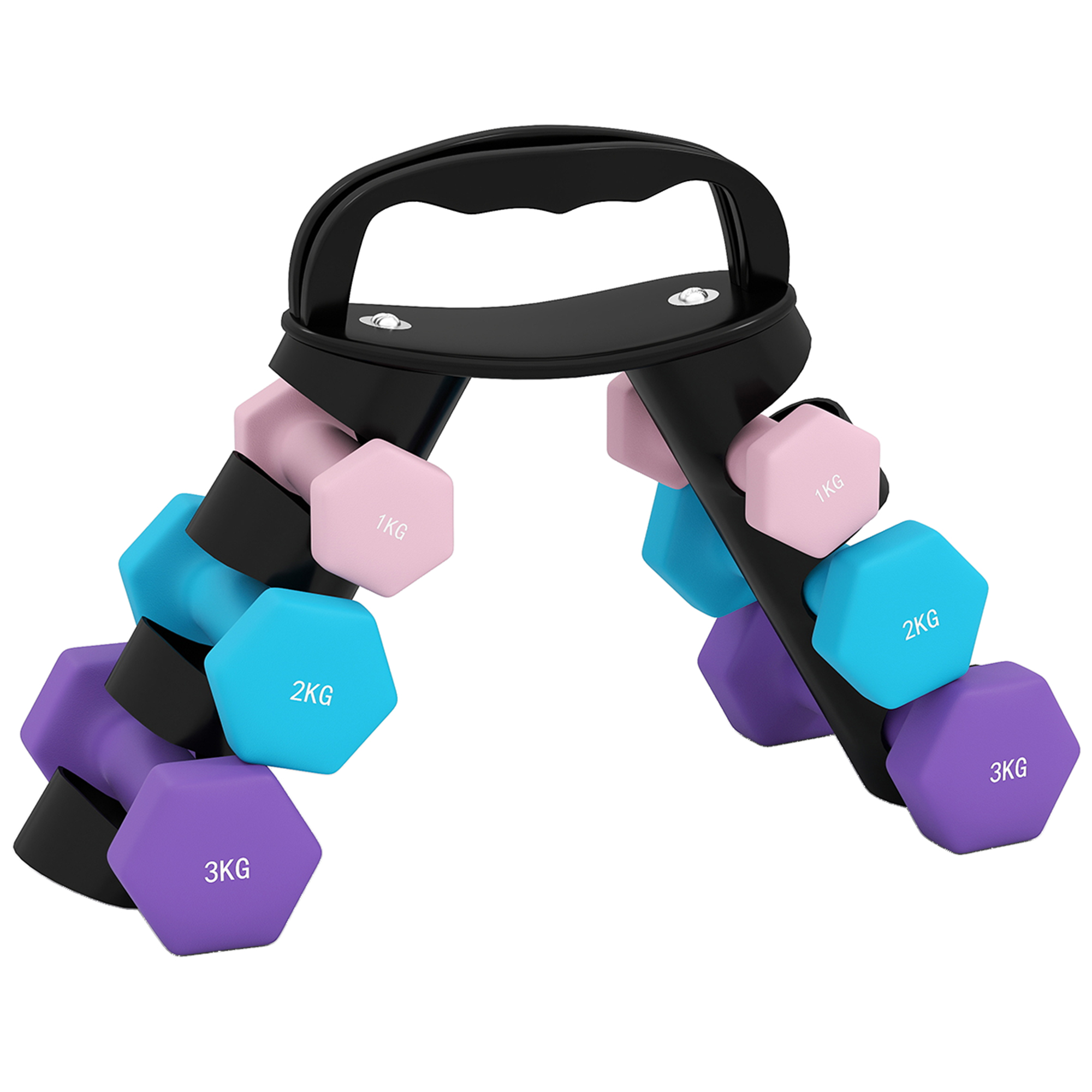 Dumbbell Set With Storage Rack , 2 X 1kg, 2 X 2kg, 2 X 3kg — image 3