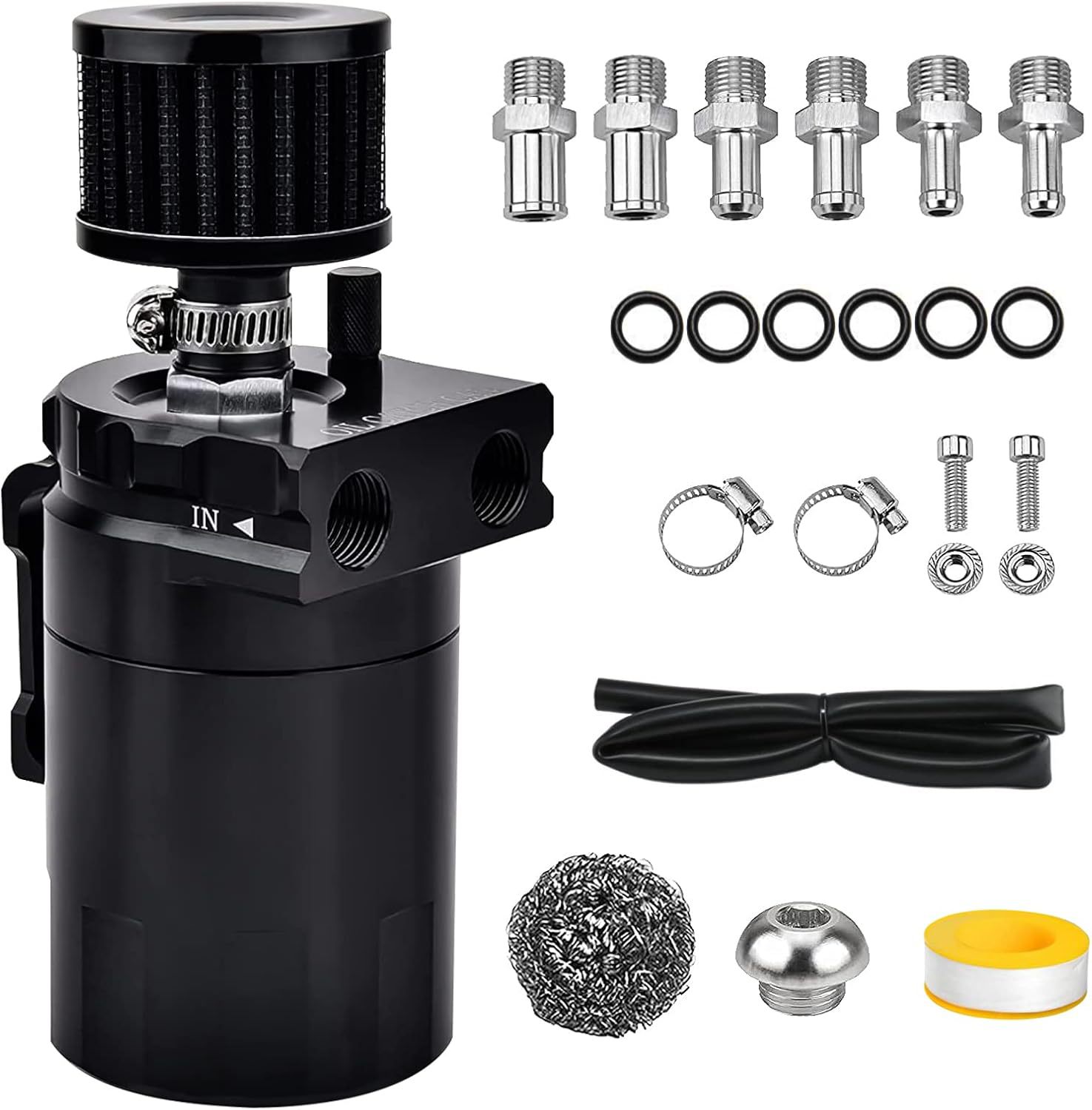 Car Modification Universal Breathable Oil Pot 300ML With Air Filter Aluminum Alloy Oil Recovery Air Intake Pot