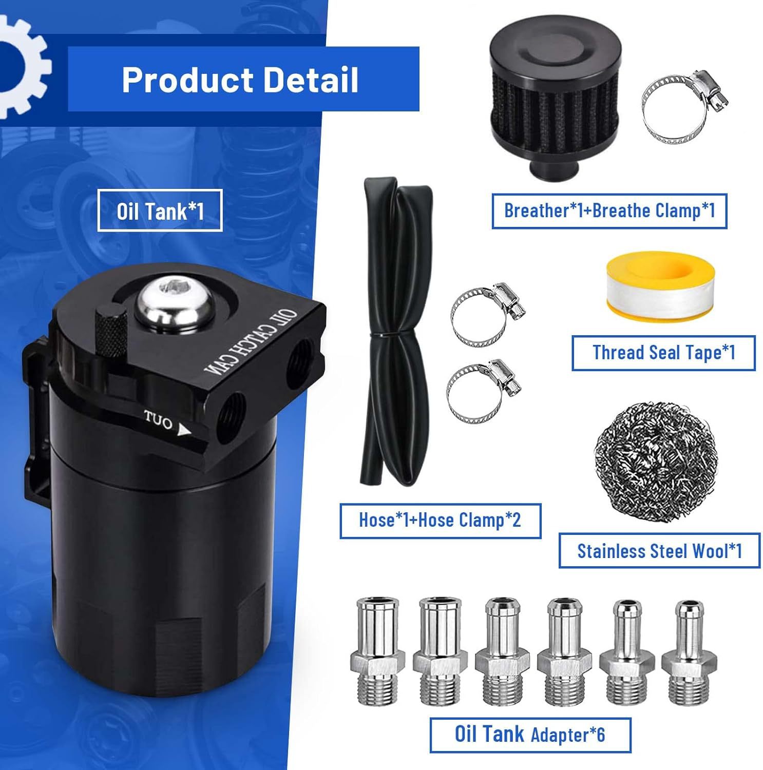 Car Modification Universal Breathable Oil Pot 300ML With Air Filter Aluminum Alloy Oil Recovery Air Intake Pot