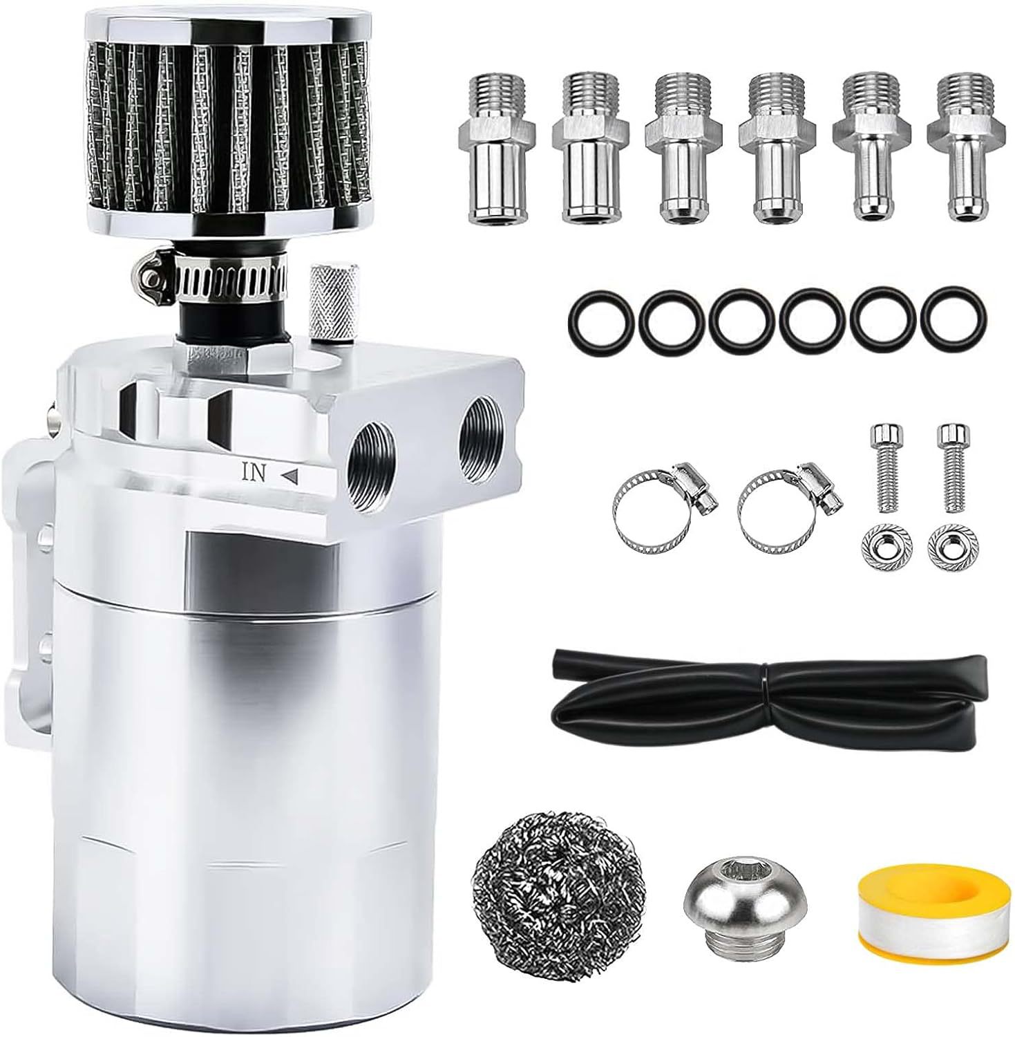 Car Modification Universal Breathable Oil Pot 300ML With Air Filter Aluminum Alloy Oil Recovery Air Intake Pot