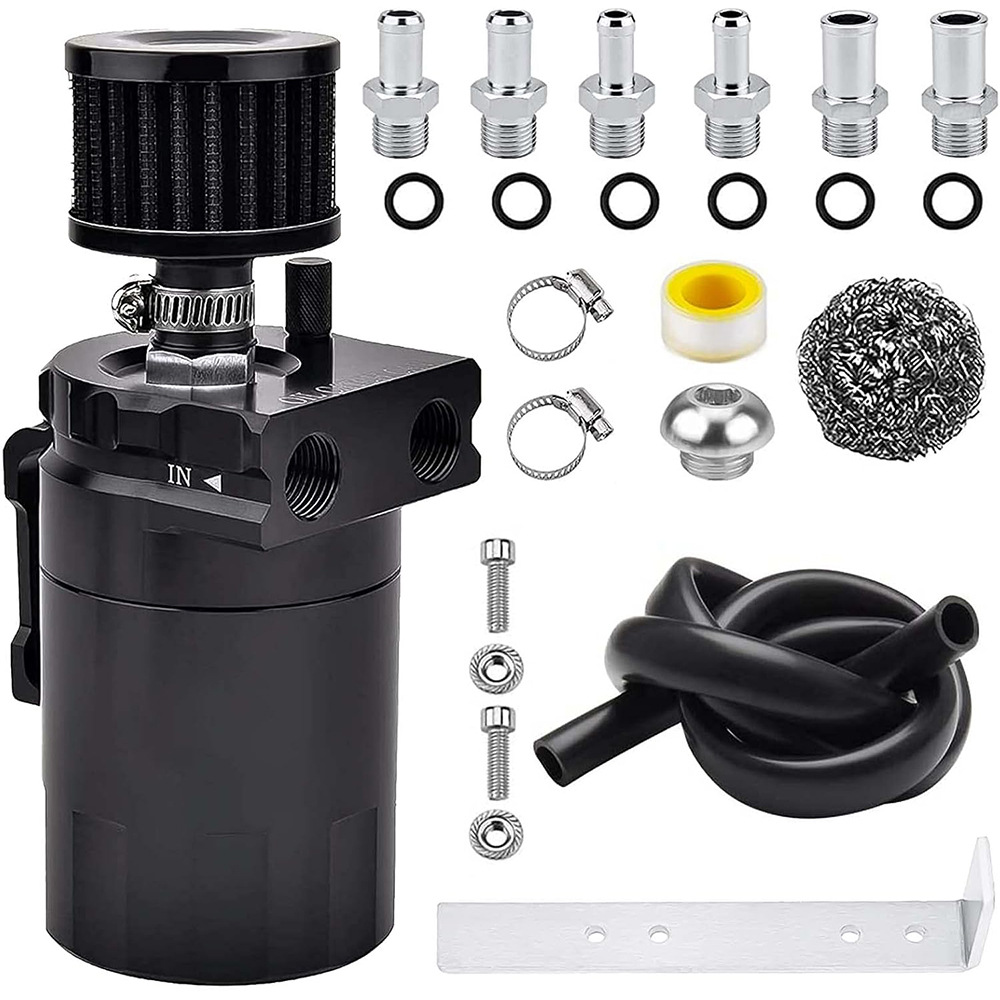 Car Modification Universal Breathable Oil Pot 300ML With Air Filter Aluminum Alloy Oil Recovery Air Intake Pot