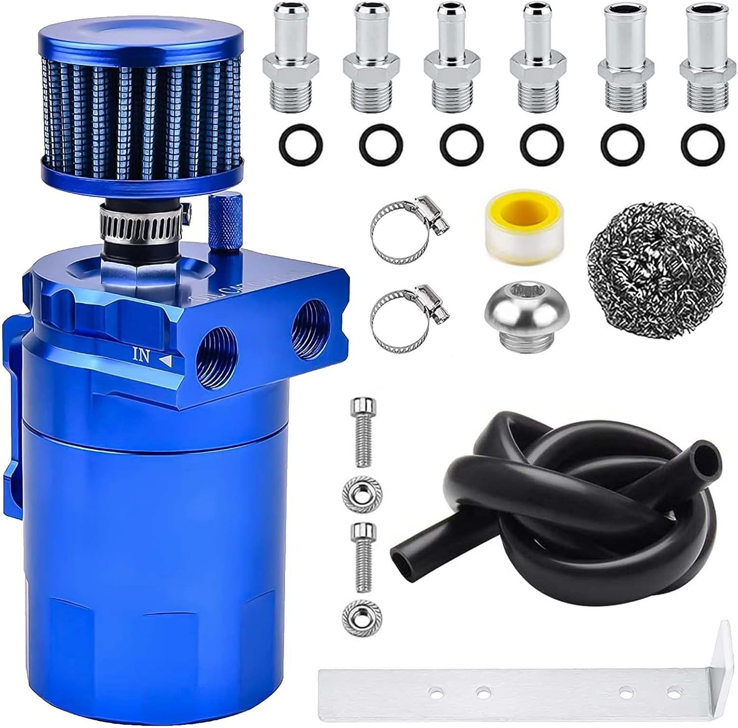Car Modification Universal Breathable Oil Pot 300ML With Air Filter Aluminum Alloy Oil Recovery Air Intake Pot