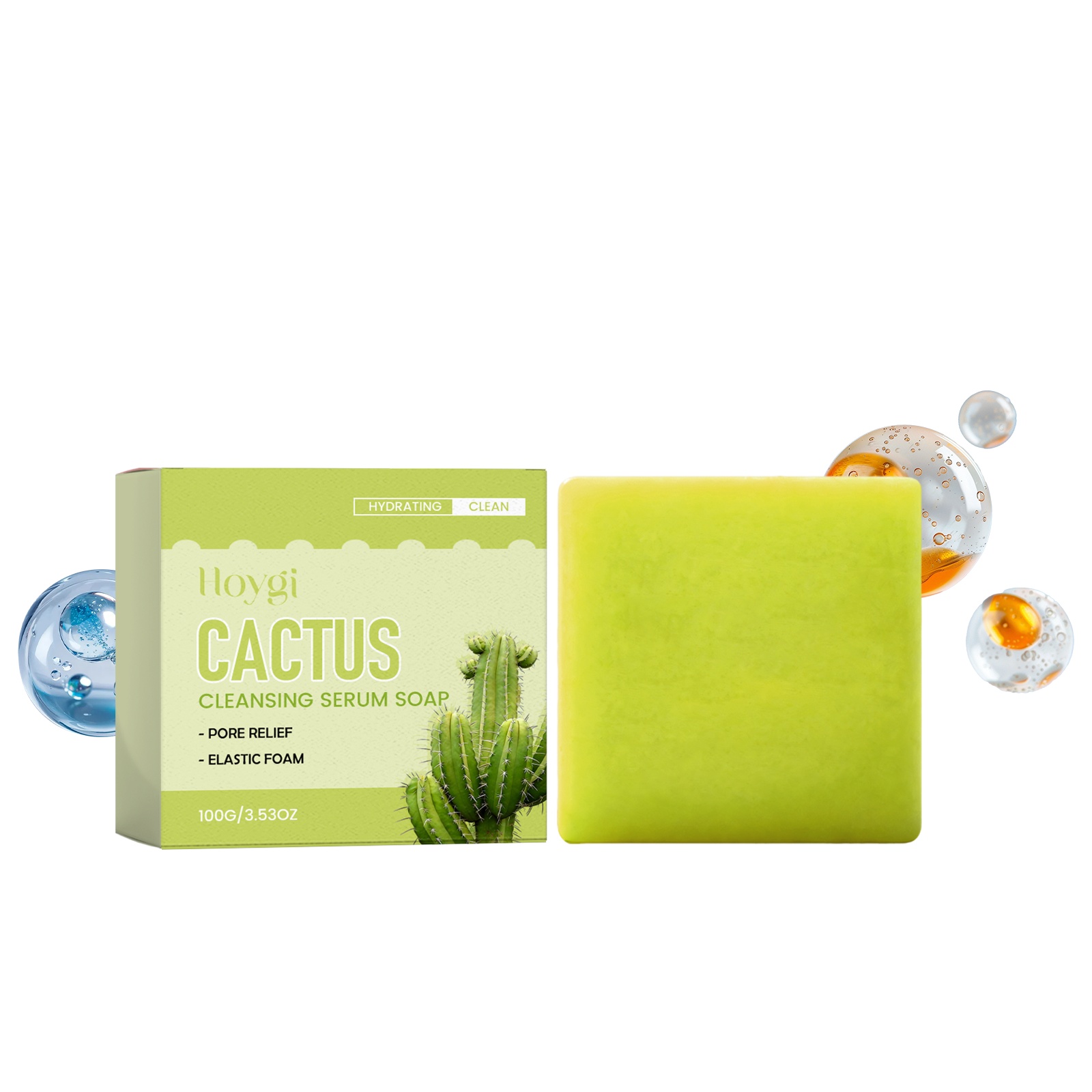 HOYGI Cactus Cleansing Serum Soap, 100G, Cleansing Skin · Default