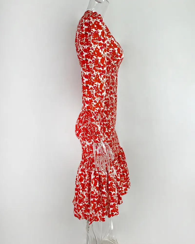 V-neck Temperament Celebrity Slim Fishtail Dress