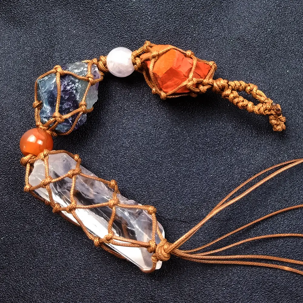 Natural Three Color Ore Car Pendant Hand Woven