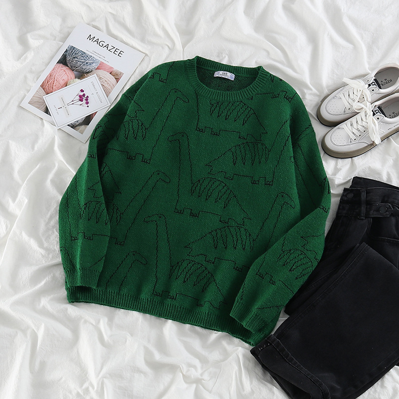 Japanese Retro Autumn And Winter Jacquard Sweater Women