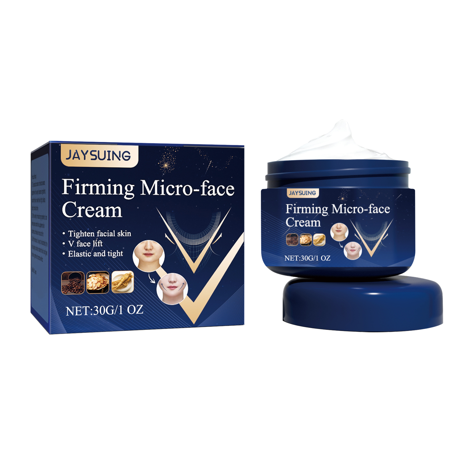 Jaysuing V Face Firming Cream, Contours Tightening, Chin Lifting Facial Skin Relaxation Massage Cream image 6