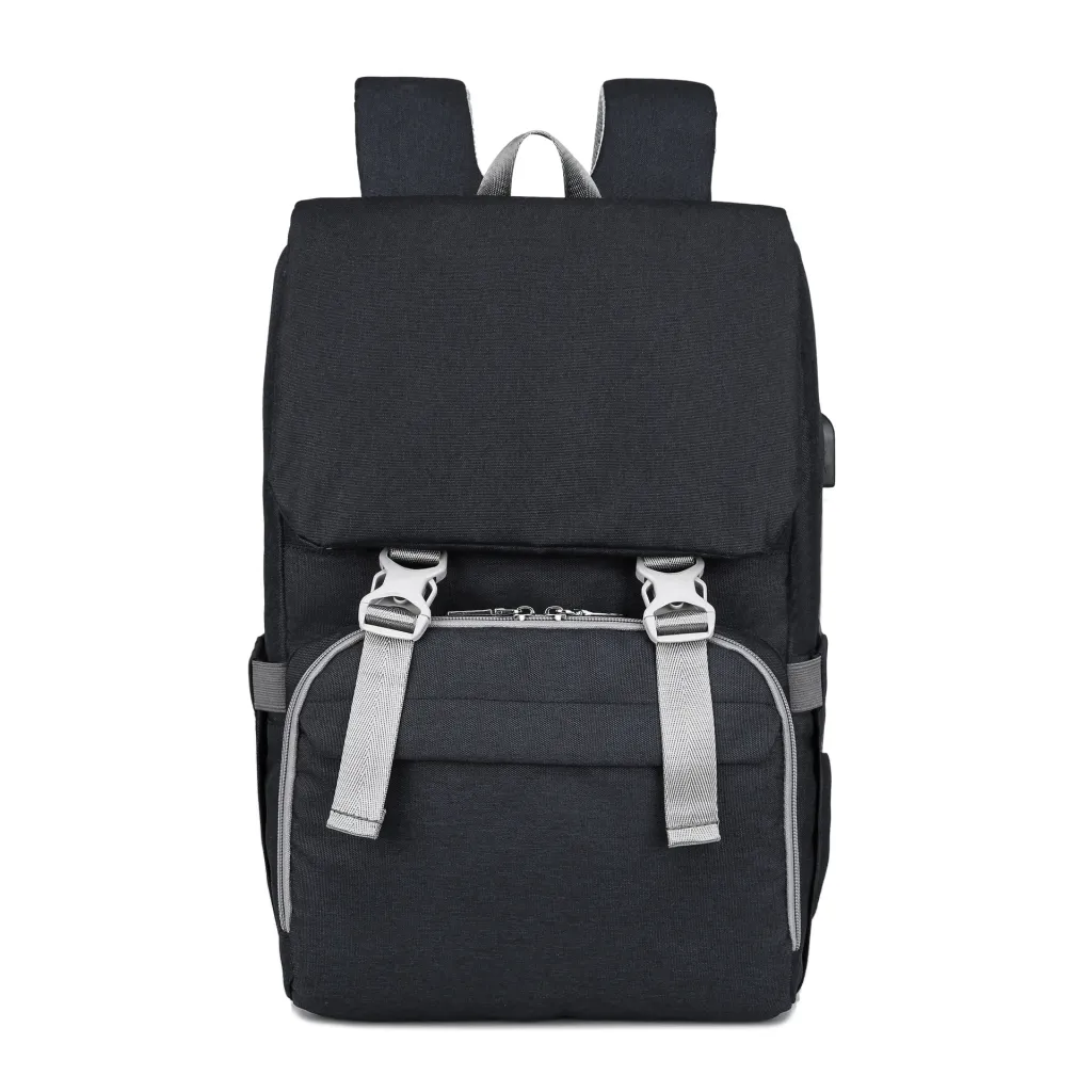 Multifunctional Mother And Baby Bag Large Capacity Waterproof Mother Bag Backpack - Black