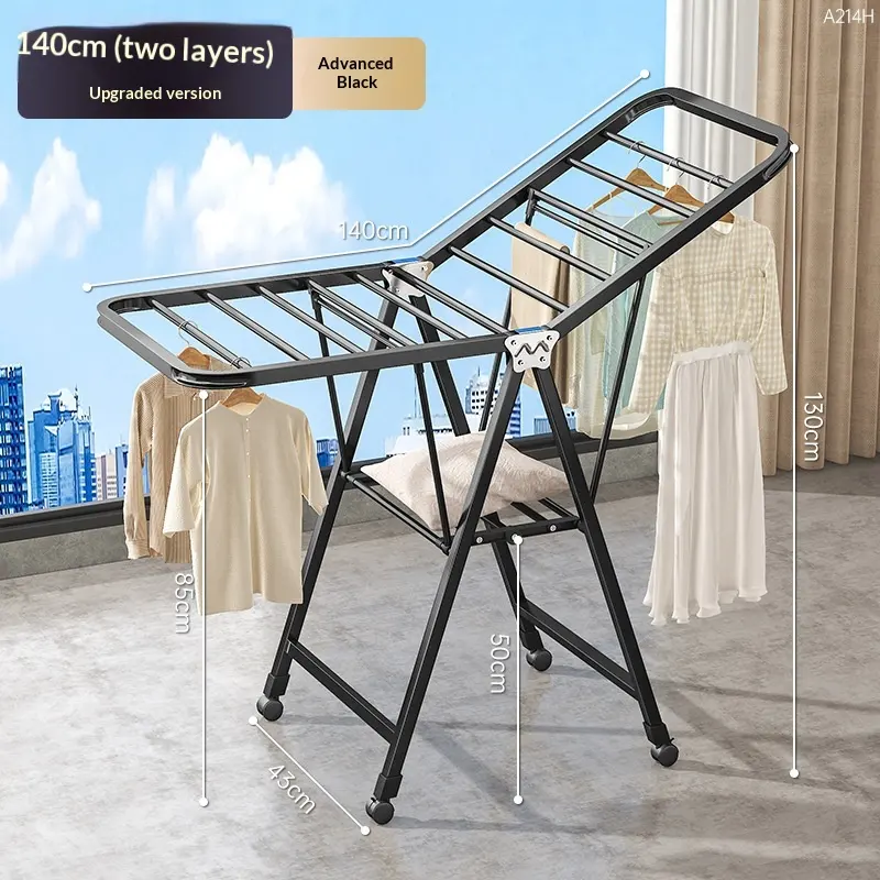 1.6-meter Premium Black Double-layer Air DryingFolding Clothes