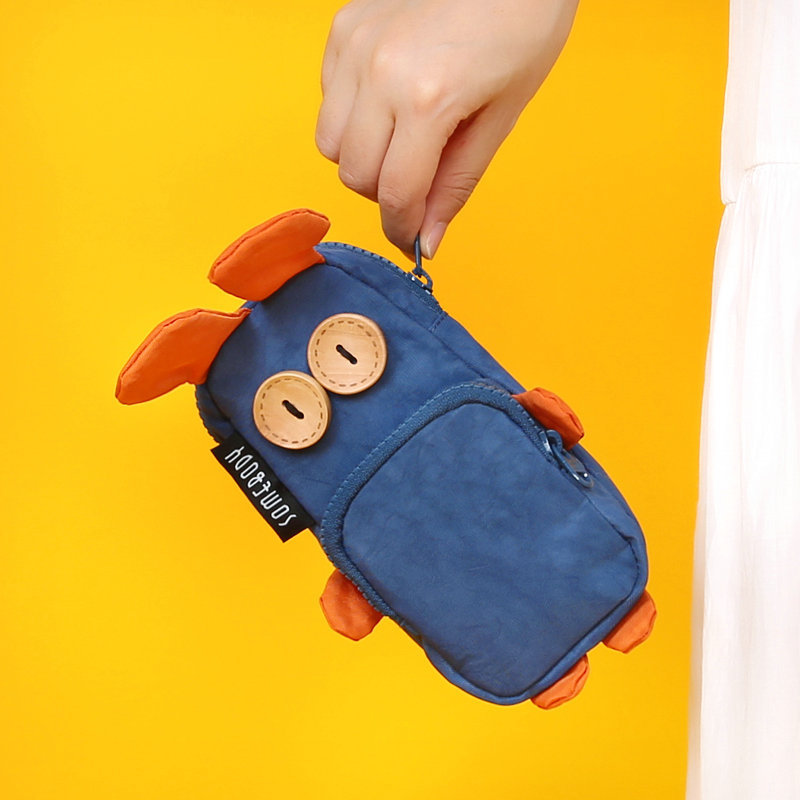 Creative Funny Rabbit Large-capacity Cute Three-color Patch Pencil Bag