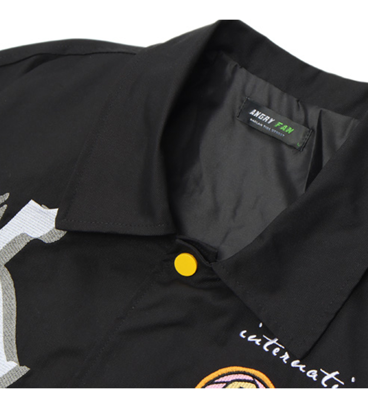 Jacket Baseball Uniform Letter Cartoon Embroidery Cardigan Men