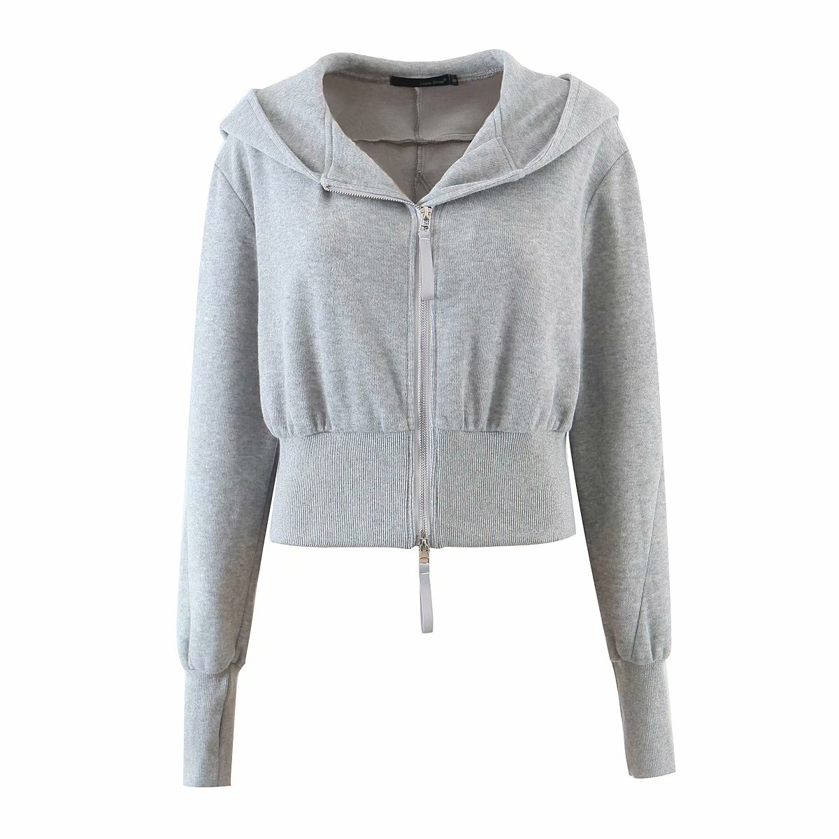 Double Zipper Fashion Hooded Sports Sweatshirt Jacket With Loose Feet Loose Pants Suit