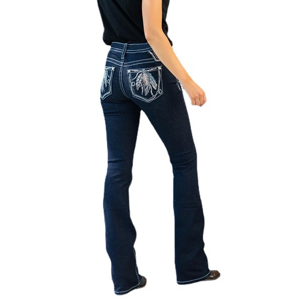 Title 3, Damen Neue Schlankmachende Jeans mit Print, fig...