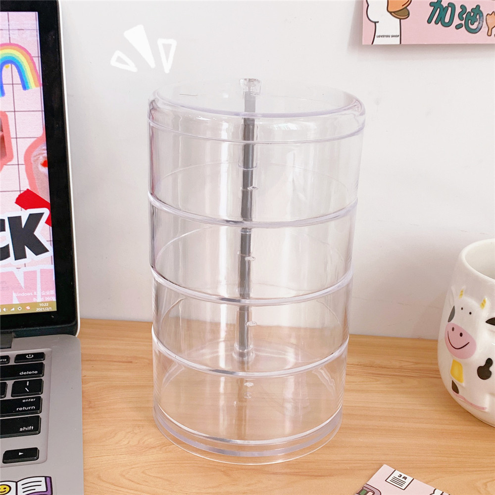 Transparent Multi-layer Rotating Storage Box Cosmetic Desktop Dust-proof Jewelry Storage Rack - 2