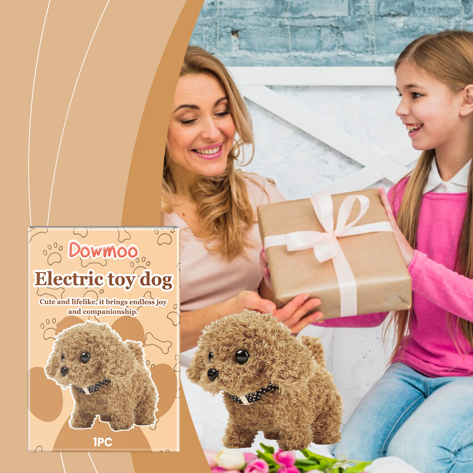 Cute Electric Plush Toy Dog, Interactive Realistic Puppy Toy For Kids thumbnail 9
