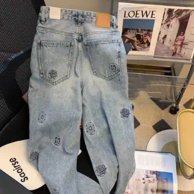 Women's Fashionable Light Blue Straight Pants Light Blue - Shop at LoveMi