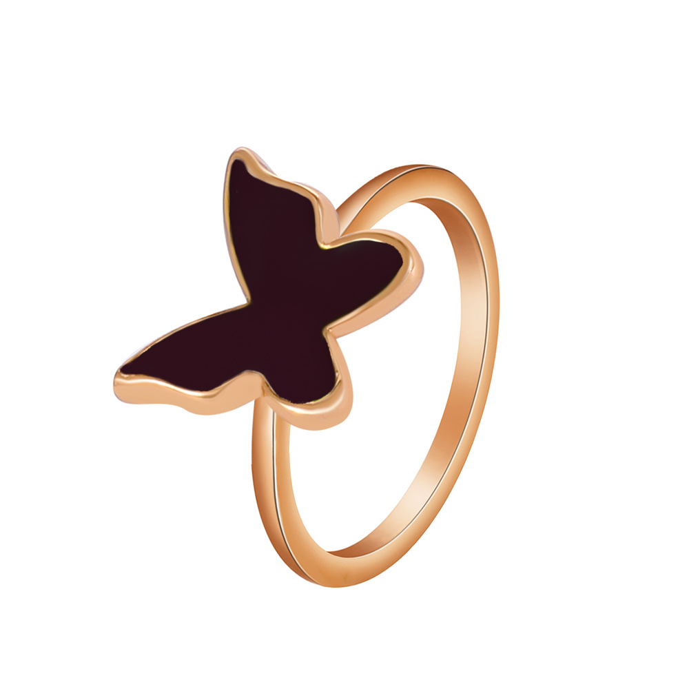 Retro Drip Oil Butterfly Ring Women's Fashion Personality