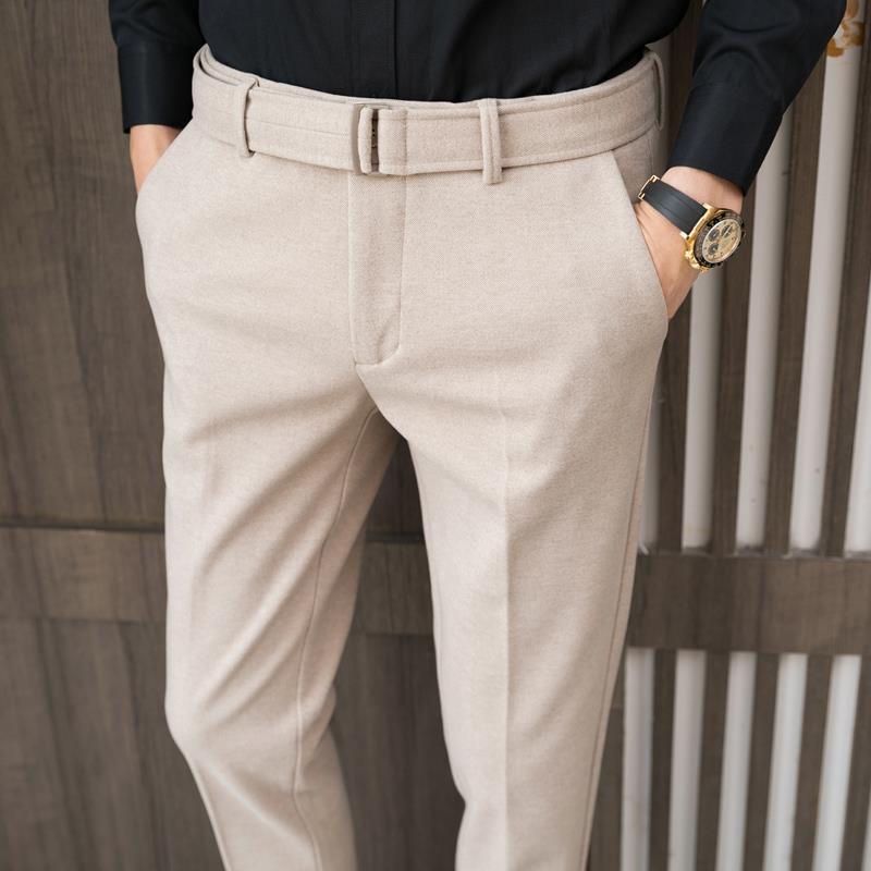 Title 7, Pantalones Coreanos Casuales Gruesos para Hombr...