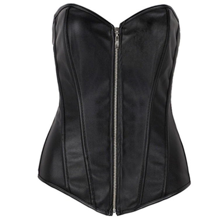 Title 6, Poly Urethane Leather Court Corset Zip Tight Co...