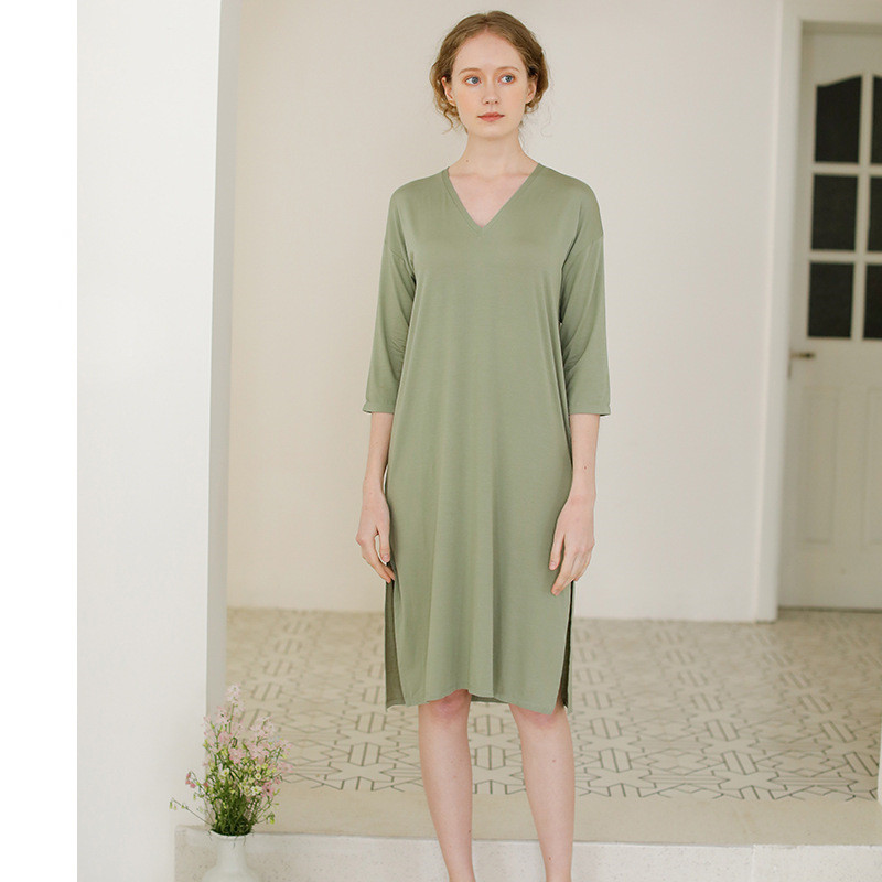 Title 6, Modal solid color short sleeve nightdress