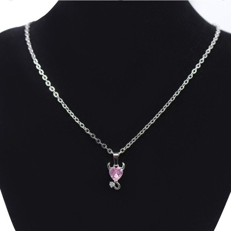 Women's Little Devil Love Angel Wings Alloy Inlaid Zircon Necklace