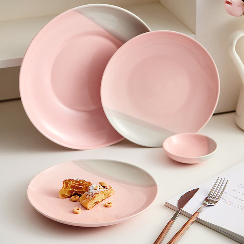 Title 3, Plate Dishes Household Flat Shallow Western Foo...