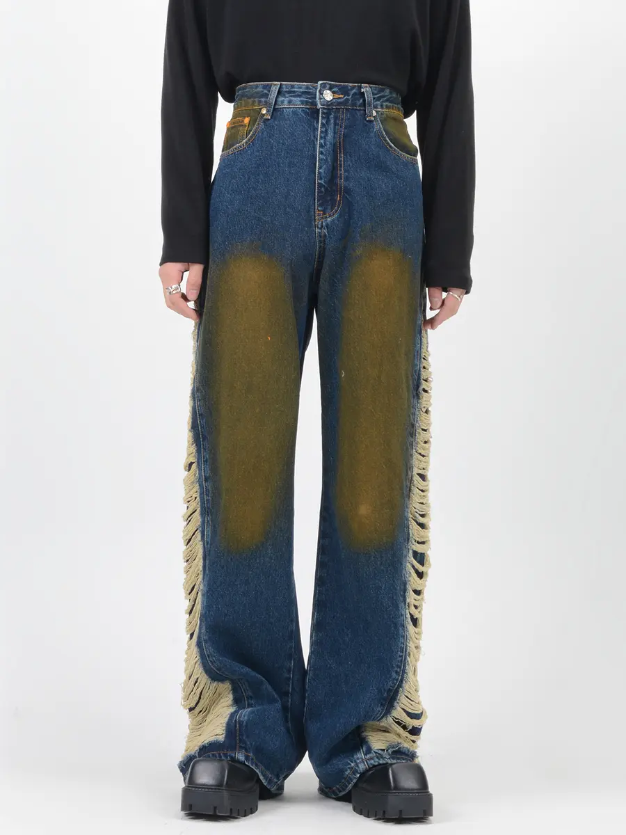 Jeans Men's Loose Fashionable Tassels