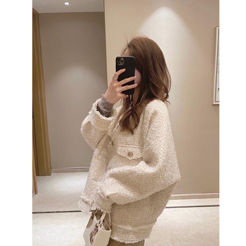 Tweed Short Jacket Women's All-match Jacket Thin Section