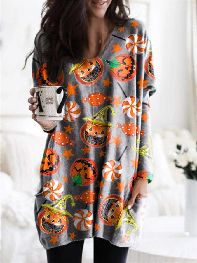 Title 6, Halloween Theme Multicolor Printed Long-sleeved...