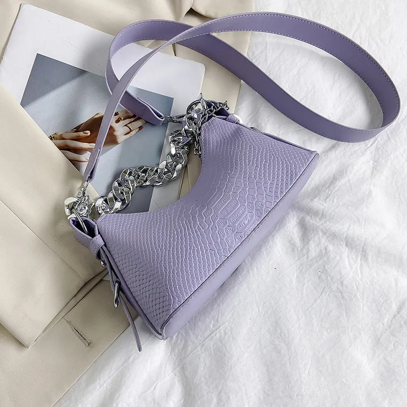 Stylish And Simple Shoulder Bag - Purple