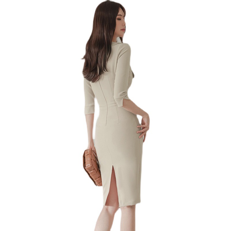 Narrow Waist Slim Bag Hip Dress