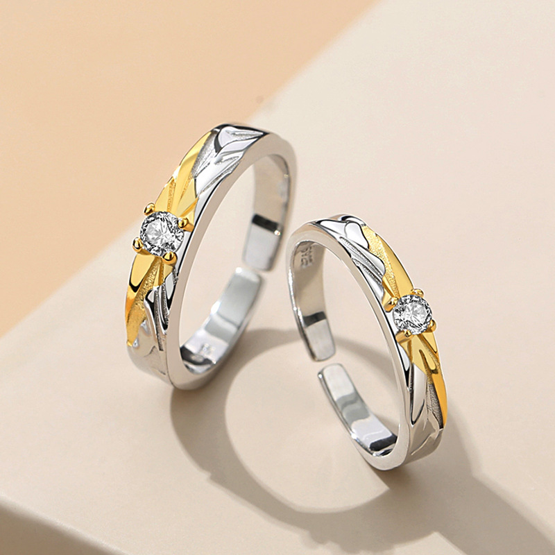 Original Design Love Dawn Sterling Silver Couple Ring A Pair Of Niche