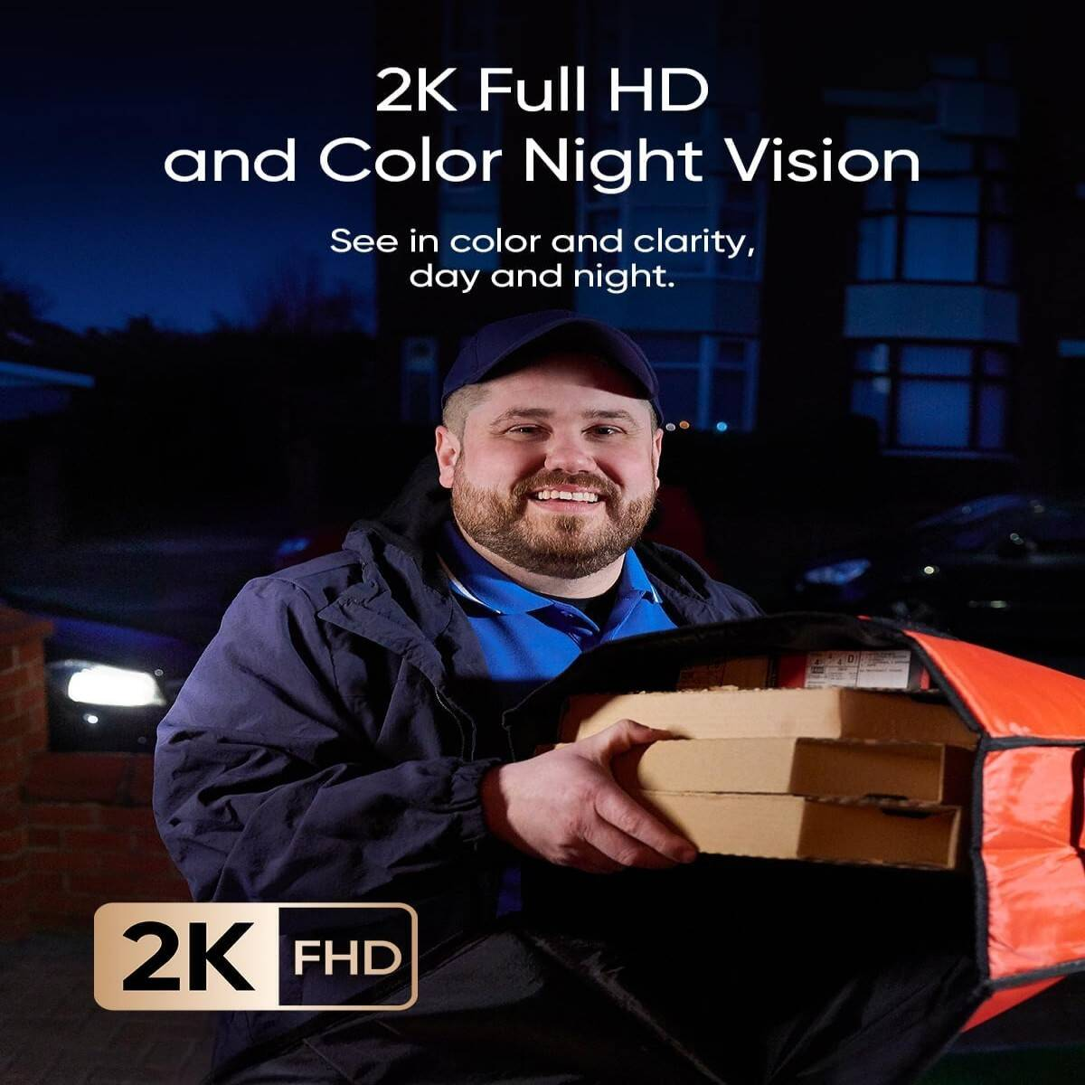 Security Video Doorbell - Dual Camera 2K HD With Delivery Guard, Colour Night — image 5