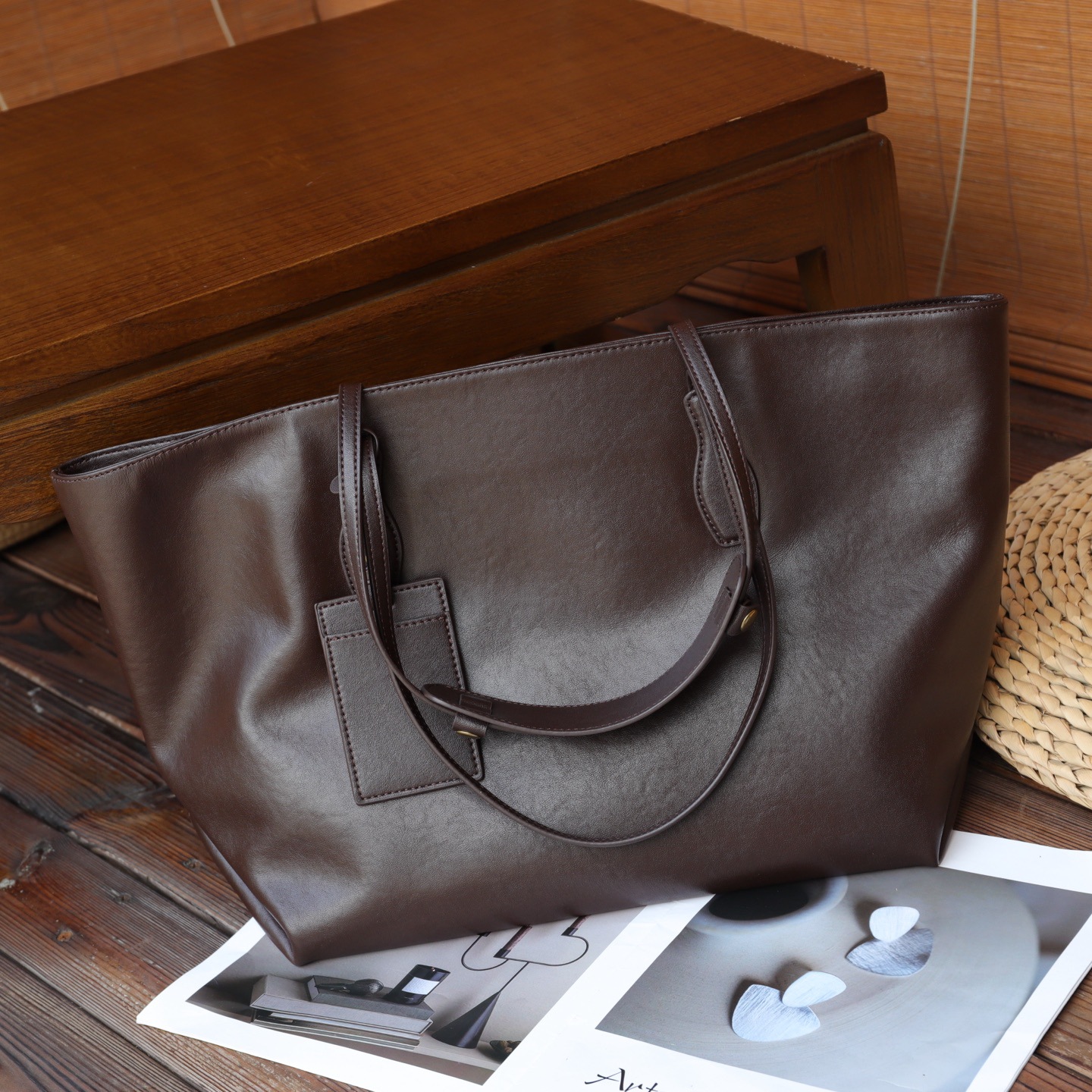 Foreign Trade Export Top-grain Leather Underarm Bag, Fashionable And Versatile, Simple Tote With Large Capacity And Single Shoulder Strap 4