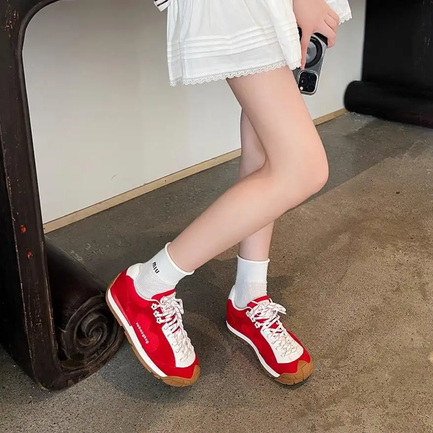 Women Cute Retro Color Block Sneakers Casual Daily