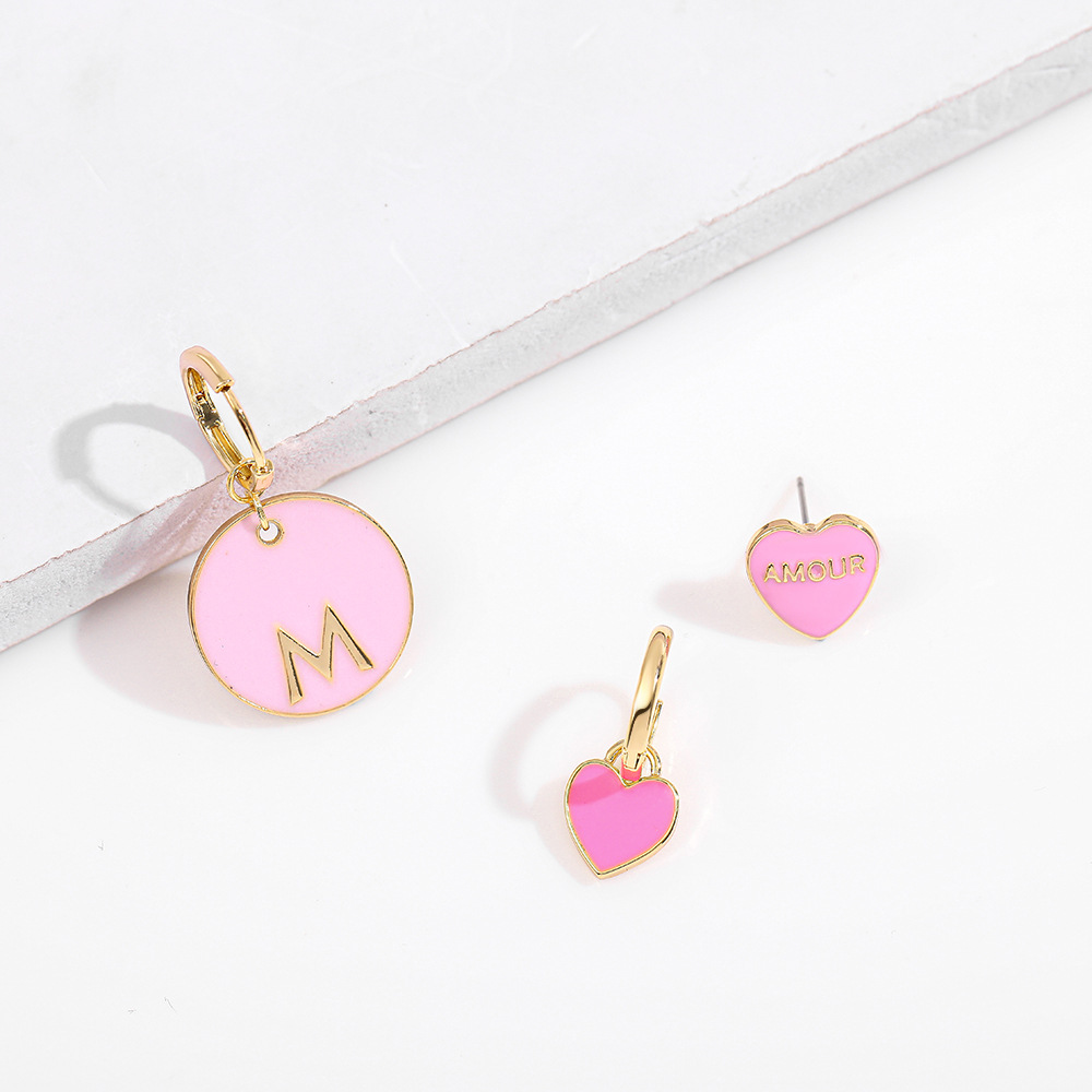 Simple Personality Color Twist Copper Buckle Chain Earrings