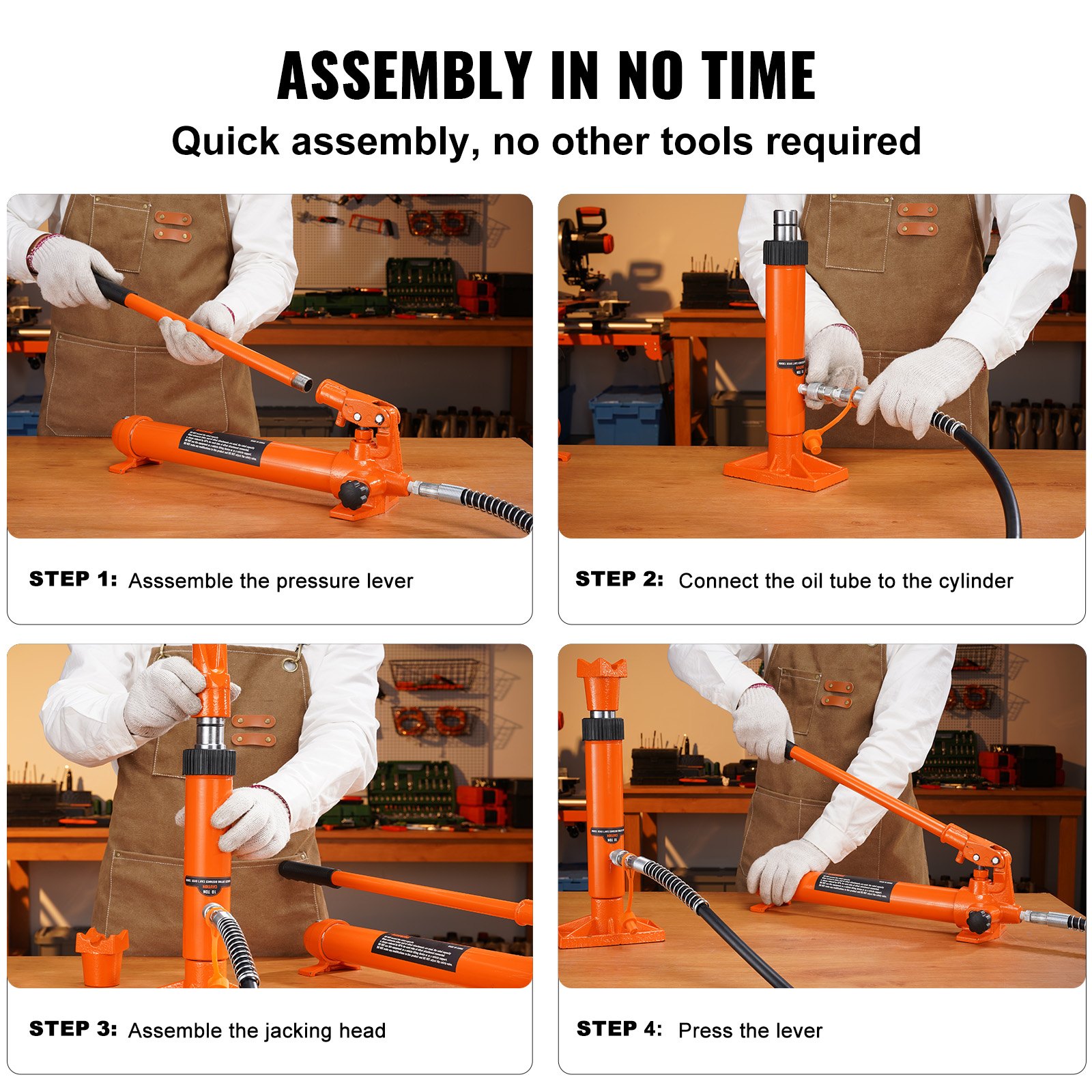 12 Ton Porta Power Kit Hydraulic Ram med 4.6 Ft 1.4 M Oil - Miniatyr 8