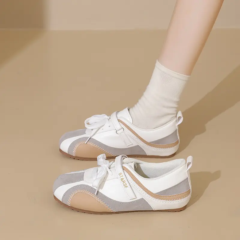 Women Vintage Color Block Patchwork Sneakers Training Athleisure Shoes
