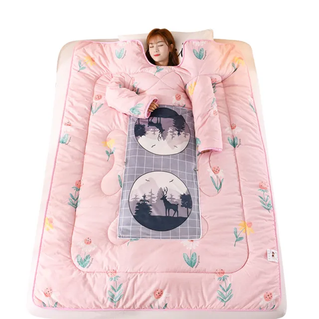 Thickened Sleeping Bag Anti kick Quilt Sleeves Pillow Type For Lazy Dormitory Quilt Forest Secret - Shop at LoveMi
