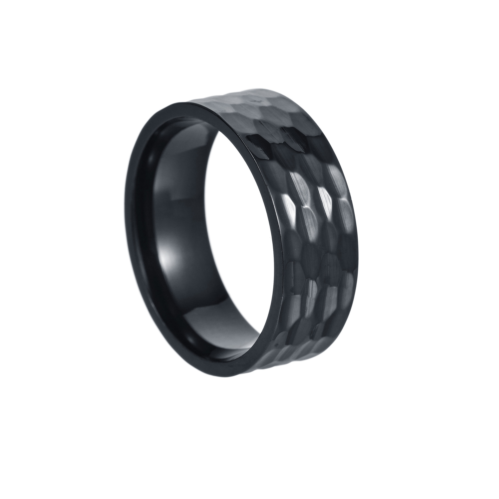 Title 5, 8MM Wide Vacuum Plated Titanium Steel Ring For Men