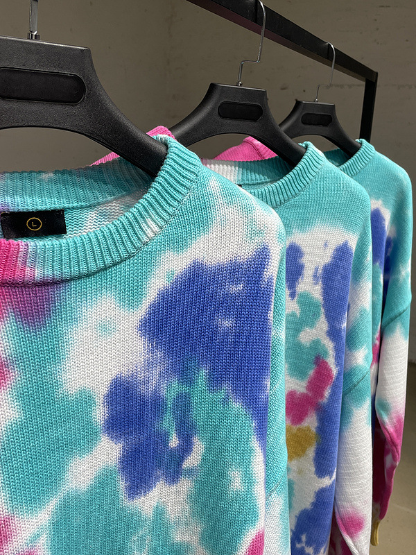 High Street Knit Crew Neck Tie Dye Sweater