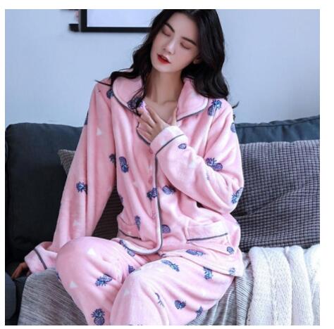 Title 2, Pajamas Womens Warm And Thick Flannel Long-sle...