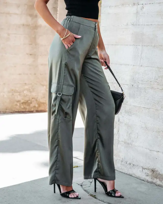 Cargo Pants Fashion Loose Female Army Green - Shop at LoveMi
