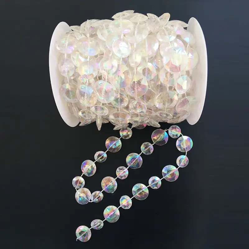 Acrylic UFO Bead Chain Transparent Colorful Cable String