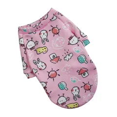 Pet Supplies Dog Fashion Thin Fleece Floral Sweater - Pink Bird - View 1