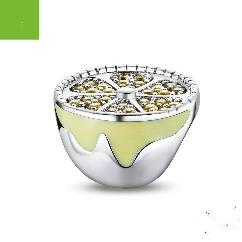 Title 3, Sterling Silver Lemon Beaded Creative Fruit Dr...