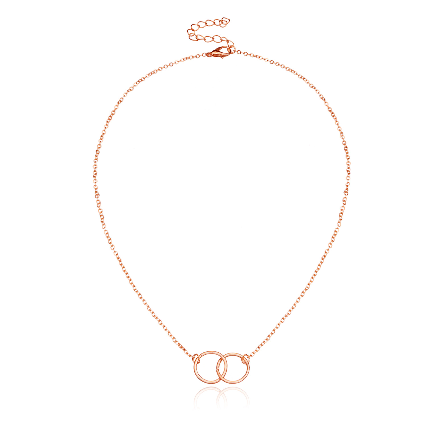 Women's Necklace Alloy Copper Ring Pendant Lock Bone Chain