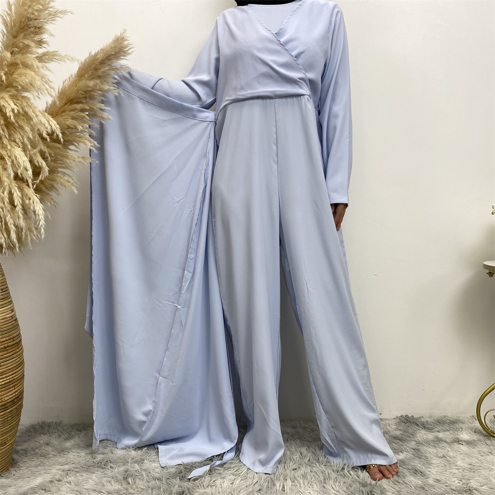 Title 3, Clear Color V-neck Patchwork Jumpsuit Wide Leg ...