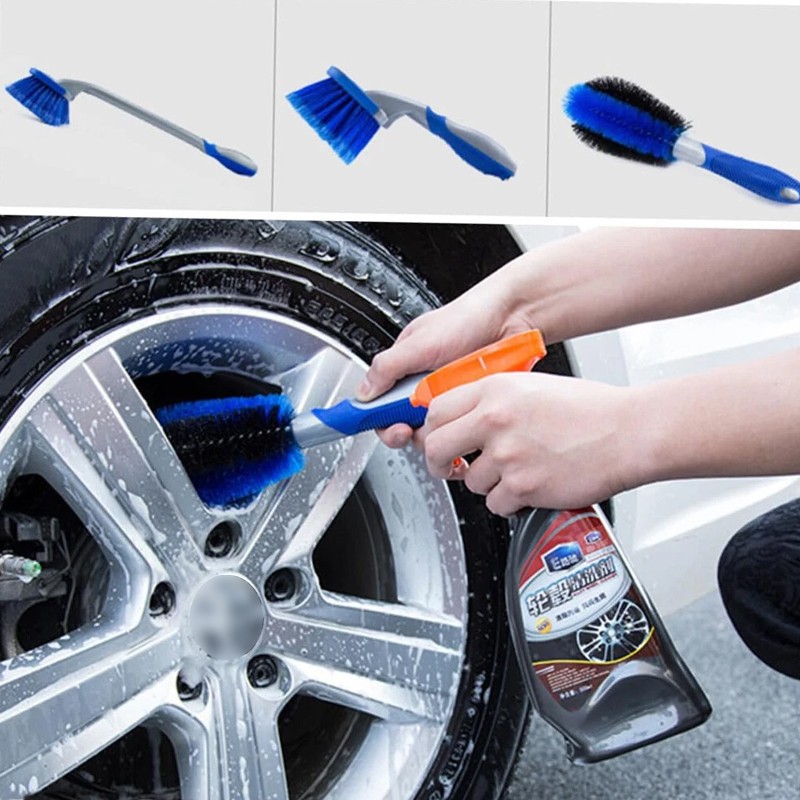 3X Bristle Cleaner Car Alloy Wheel Cleaning Brushes Tool Tire Washing Clean Soft — image 3