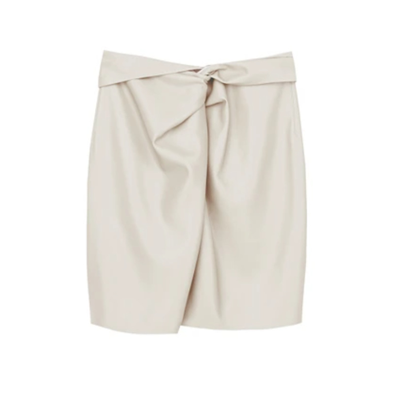 Title 11, Faux leather plain short skirt, a versatile war...